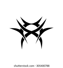 Tattoo tribal lower back vector design. Simple logo. Individual designer isolated element for decorating the body of women and girls waist, back and stomach and other body parts. Abstract illustration