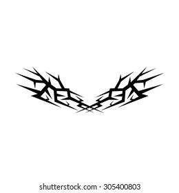 Tattoo tribal lower back vector design. Simple logo. Individual designer isolated element for decorating the body of women and girls waist, back and stomach and other body parts. Abstract illustration