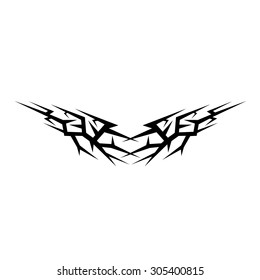 Tattoo tribal lower back vector design. Simple logo. Individual designer isolated element for decorating the body of women and girls waist, back and stomach and other body parts. Abstract illustration