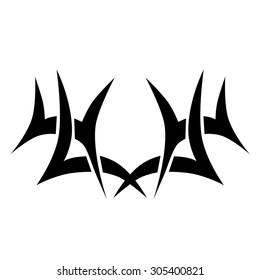 Tattoo tribal lower back vector design. Simple logo. Individual designer isolated element for decorating the body of women and girls waist, back and stomach and other body parts. Abstract illustration