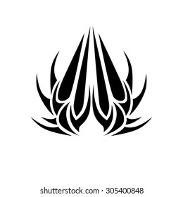 Tattoo tribal lower back vector design. Simple logo. Individual designer isolated element for decorating the body of women and girls waist, back and stomach and other body parts. Abstract illustration