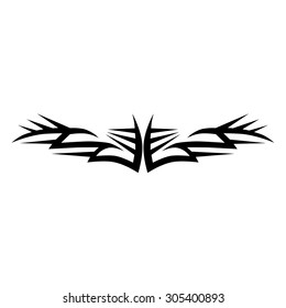 Tattoo tribal lower back vector design. Simple logo. Individual designer isolated element for decorating the body of women and girls waist, back and stomach and other body parts. Abstract illustration