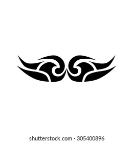 Tattoo tribal lower back vector design. Simple logo. Individual designer isolated element for decorating the body of women and girls waist, back and stomach and other body parts. Abstract illustration