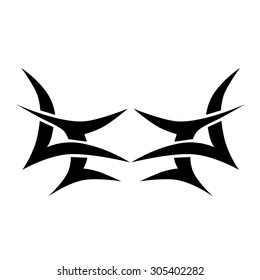 Tattoo tribal lower back vector design. Simple logo. Individual designer isolated element for decorating the body of women and girls waist, back and stomach and other body parts. Abstract illustration