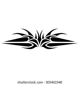 Tattoo tribal lower back vector design. Simple logo. Individual designer isolated element for decorating the body of women and girls waist, back and stomach and other body parts. Abstract illustration