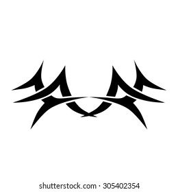 Tattoo tribal lower back vector design. Simple logo. Individual designer isolated element for decorating the body of women and girls waist, back and stomach and other body parts. Abstract illustration