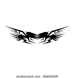 Tattoo tribal lower back vector design. Simple logo. Individual designer isolated element for decorating the body of women and girls waist, back and stomach and other body parts. Abstract illustration