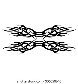 Tattoo tribal lower back vector design. Simple logo. Individual designer isolated element for decorating the body of women and girls waist, back and stomach and other body parts. Abstract illustration
