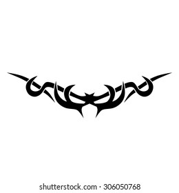 Tattoo tribal lower back vector design. Simple logo. Individual designer isolated element for decorating the body of women and girls waist, back and stomach and other body parts. Abstract illustration