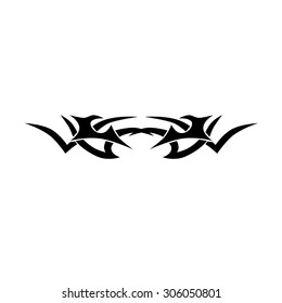 Tattoo tribal lower back vector design. Simple logo. Individual designer isolated element for decorating the body of women and girls waist, back and stomach and other body parts. Abstract illustration