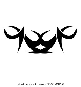 Tattoo tribal lower back vector design. Simple logo. Individual designer isolated element for decorating the body of women and girls waist, back and stomach and other body parts. Abstract illustration