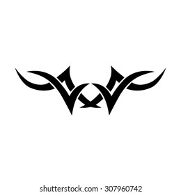 Tattoo tribal lower back vector design. Simple logo. Individual designer isolated element for decorating the body of women and girls waist, back and stomach and other body parts. Abstract illustration