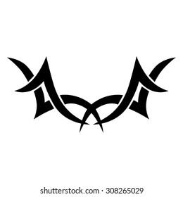 Tattoo tribal lower back vector design. Simple logo. Individual designer isolated element for decorating the body of women and girls waist, back and stomach and other body parts. Abstract illustration