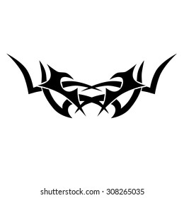 Tattoo tribal lower back vector design. Simple logo. Individual designer isolated element for decorating the body of women and girls waist, back and stomach and other body parts. Abstract illustration