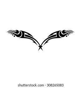 Tattoo tribal lower back vector design. Simple logo. Individual designer isolated element for decorating the body of women and girls waist, back and stomach and other body parts. Abstract illustration