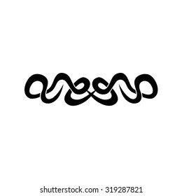 Tattoo tribal lower back vector design. Simple logo. Individual designer isolated element for decorating the body of women and girls waist, back and stomach and other body parts. Abstract illustration