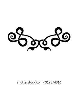 Tattoo tribal lower back vector design. Simple logo. Individual designer isolated element for decorating the body of women and girls waist, back and stomach and other body parts. Abstract illustration