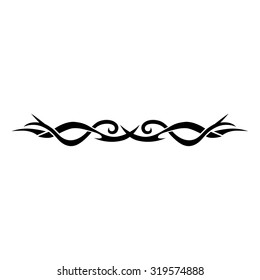 Tattoo tribal lower back vector design. Simple logo. Individual designer isolated element for decorating the body of women and girls waist, back and stomach and other body parts. Abstract illustration