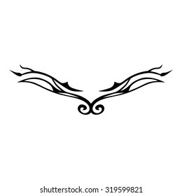 Tattoo tribal lower back vector design. Simple logo. Individual designer isolated element for decorating the body of women and girls waist, back and stomach and other body parts. Abstract illustration