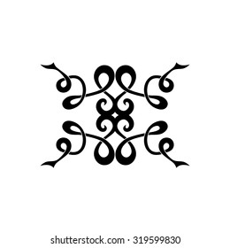 Tattoo tribal lower back vector design. Simple logo. Individual designer isolated element for decorating the body of women and girls waist, back and stomach and other body parts. Abstract illustration