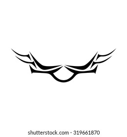 Tattoo tribal lower back vector design. Simple logo. Individual designer isolated element for decorating the body of women and girls waist, back and stomach and other body parts. Abstract illustration