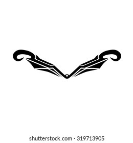 Tattoo tribal lower back vector design. Simple logo. Individual designer isolated element for decorating the body of women and girls waist, back and stomach and other body parts. Abstract illustration
