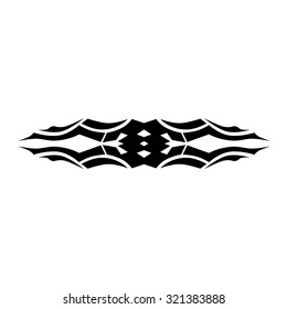 Tattoo tribal lower back vector design. Simple logo. Individual designer isolated element for decorating the body of women and girls waist, back and stomach and other body parts. Abstract illustration