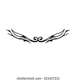 Tattoo tribal lower back vector design. Simple logo. Individual designer isolated element for decorating the body of women and girls waist, back and stomach and other body parts. Abstract illustration