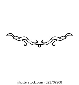Tattoo tribal lower back vector design. Simple logo. Individual designer isolated element for decorating the body of women and girls waist, back and stomach and other body parts. Abstract illustration