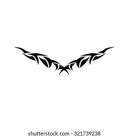 Tattoo tribal lower back vector design. Simple logo. Individual designer isolated element for decorating the body of women and girls waist, back and stomach and other body parts. Abstract illustration
