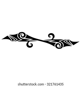 Tattoo tribal lower back vector design. Simple logo. Individual designer isolated element for decorating the body of women and girls waist, back and stomach and other body parts. Abstract illustration