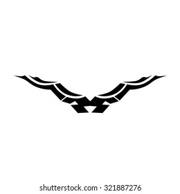 Tattoo tribal lower back vector design. Simple logo. Individual designer isolated element for decorating the body of women and girls waist, back and stomach and other body parts. Abstract illustration