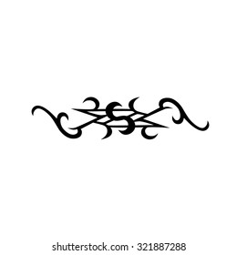 Tattoo tribal lower back vector design. Simple logo. Individual designer isolated element for decorating the body of women and girls waist, back and stomach and other body parts. Abstract illustration
