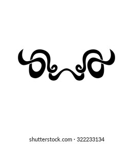 Tattoo tribal lower back vector design. Simple logo. Individual designer isolated element for decorating the body of women and girls waist, back and stomach and other body parts. Abstract illustration
