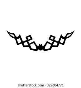 Tattoo tribal lower back vector design. Simple logo. Individual designer isolated element for decorating the body of women and girls waist, back and stomach and other body parts. Abstract illustration