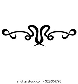 Tattoo tribal lower back vector design. Simple logo. Individual designer isolated element for decorating the body of women and girls waist, back and stomach and other body parts. Abstract illustration