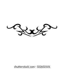 Tattoo tribal lower back vector design. Simple logo. Individual designer isolated element for decorating the body of women and girls waist, back and stomach and other body parts. Abstract illustration