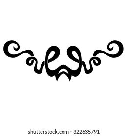 Tattoo tribal lower back vector design. Simple logo. Individual designer isolated element for decorating the body of women and girls waist, back and stomach and other body parts. Abstract illustration