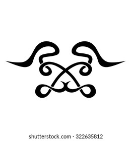 Tattoo tribal lower back vector design. Simple logo. Individual designer isolated element for decorating the body of women and girls waist, back and stomach and other body parts. Abstract illustration