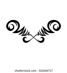 Tattoo tribal lower back vector design. Simple logo. Individual designer isolated element for decorating the body of women and girls waist, back and stomach and other body parts. Abstract illustration