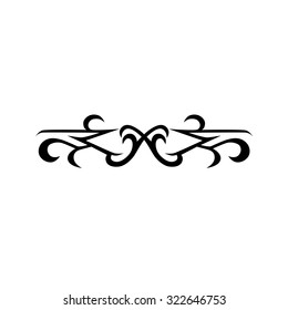 Tattoo tribal lower back vector design. Simple logo. Individual designer isolated element for decorating the body of women and girls waist, back and stomach and other body parts. Abstract illustration
