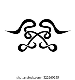 Tattoo tribal lower back vector design. Simple logo. Individual designer isolated element for decorating the body of women and girls waist, back and stomach and other body parts. Abstract illustration