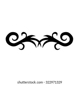 Tattoo tribal lower back vector design. Simple logo. Individual designer isolated element for decorating the body of women and girls waist, back and stomach and other body parts. Abstract illustration