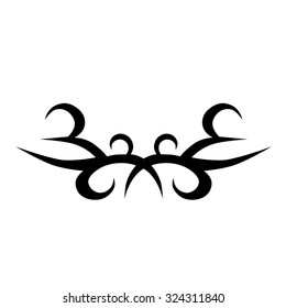 Tattoo tribal lower back vector design. Simple logo. Individual designer isolated element for decorating the body of women and girls waist, back and stomach and other body parts. Abstract illustration