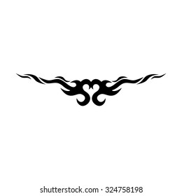 Tattoo tribal lower back vector design. Simple logo. Individual designer isolated element for decorating the body of women and girls waist, back and stomach and other body parts. Abstract illustration