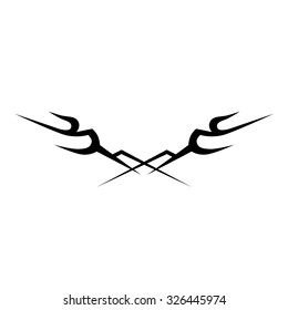 Tattoo tribal lower back vector design. Simple logo. Individual designer isolated element for decorating the body of women and girls waist, back and stomach and other body parts. Abstract illustration