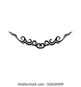 Tattoo tribal lower back vector design. Simple logo. Individual designer isolated element for decorating the body of women and girls waist, back and stomach and other body parts. Abstract illustration