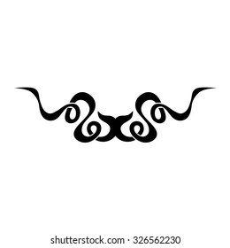 Tattoo tribal lower back vector design. Simple logo. Individual designer isolated element for decorating the body of women and girls waist, back and stomach and other body parts. Abstract illustration