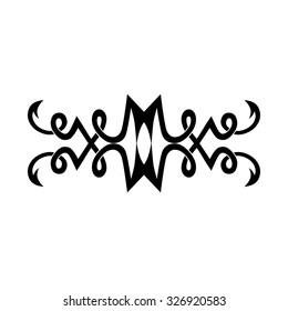Tattoo tribal lower back vector design. Simple logo. Individual designer isolated element for decorating the body of women and girls waist, back and stomach and other body parts. Abstract illustration