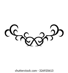 Tattoo tribal lower back vector design. Simple logo. Individual designer isolated element for decorating the body of women and girls waist, back and stomach and other body parts. Abstract illustration